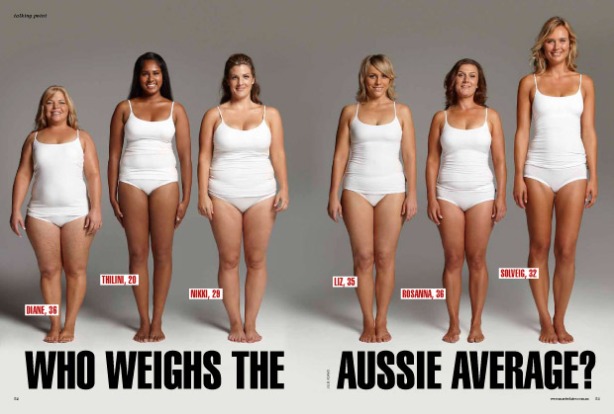 Australian women all weighing the average 70kg